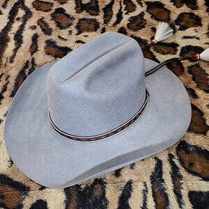 VTG Silver Belly Fur Felt Cowboy Hat | Cattleman Crease | Hand-Braided band